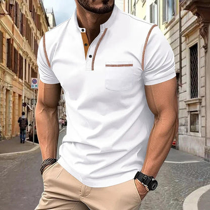 Casual Polo Shirt til Herrer med Stehkragen – Åndbart og Elegant Design til Sommerbrug 1