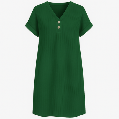 Kvinders Løs V-Hals T-Shirt Kjole Plus Størrelse Strandkjole-6