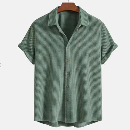 Corduroy Sæt til Børn med Klassisk Skjorte og Matchende Shorts i Blødt Materiale til Leg og Familiearrangementer 1