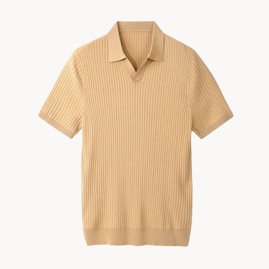 Elegant Langærmet Poloshirt til Mænd i Maulbeerseide og Lyocell-Baumwollmischung 0