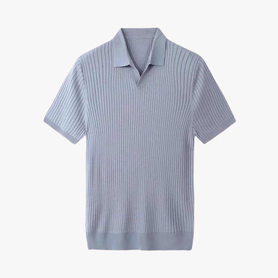 Elegant Langærmet Poloshirt til Mænd i Maulbeerseide og Lyocell-Baumwollmischung 7