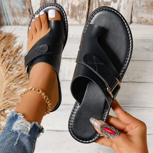 Ergonomiske Sandaler til Damer med Justerbare Remme og Anti-Hallux-Valgus Støtte 0