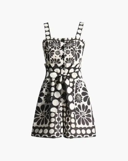Letto & flattering kvinders vintage blomsterkjole – ærmeløs polka dot, bomuldsblanding, til afslappede udflugter 1