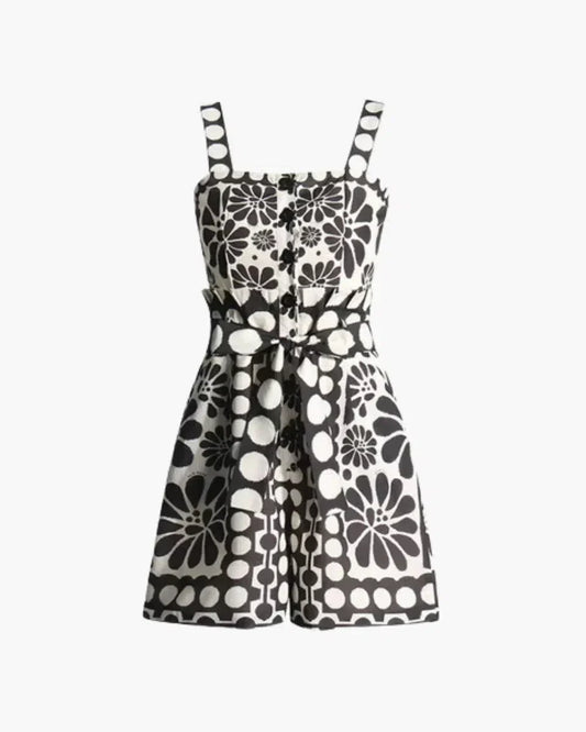 Letto & flattering kvinders vintage blomsterkjole – ærmeløs polka dot, bomuldsblanding, til afslappede udflugter 1