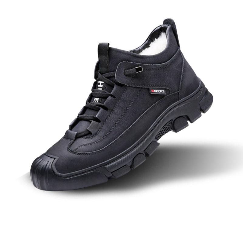 Herresneakers til Vinter med Kunstpelzfutter og Rutschfeste Gummisål, Holdbar Læderkonstruktion og Elastiske Snørebånd 4