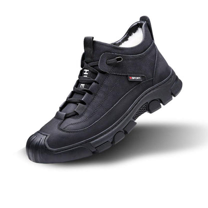 Herresneakers til Vinter med Kunstpelzfutter og Rutschfeste Gummisål, Holdbar Læderkonstruktion og Elastiske Snørebånd 4