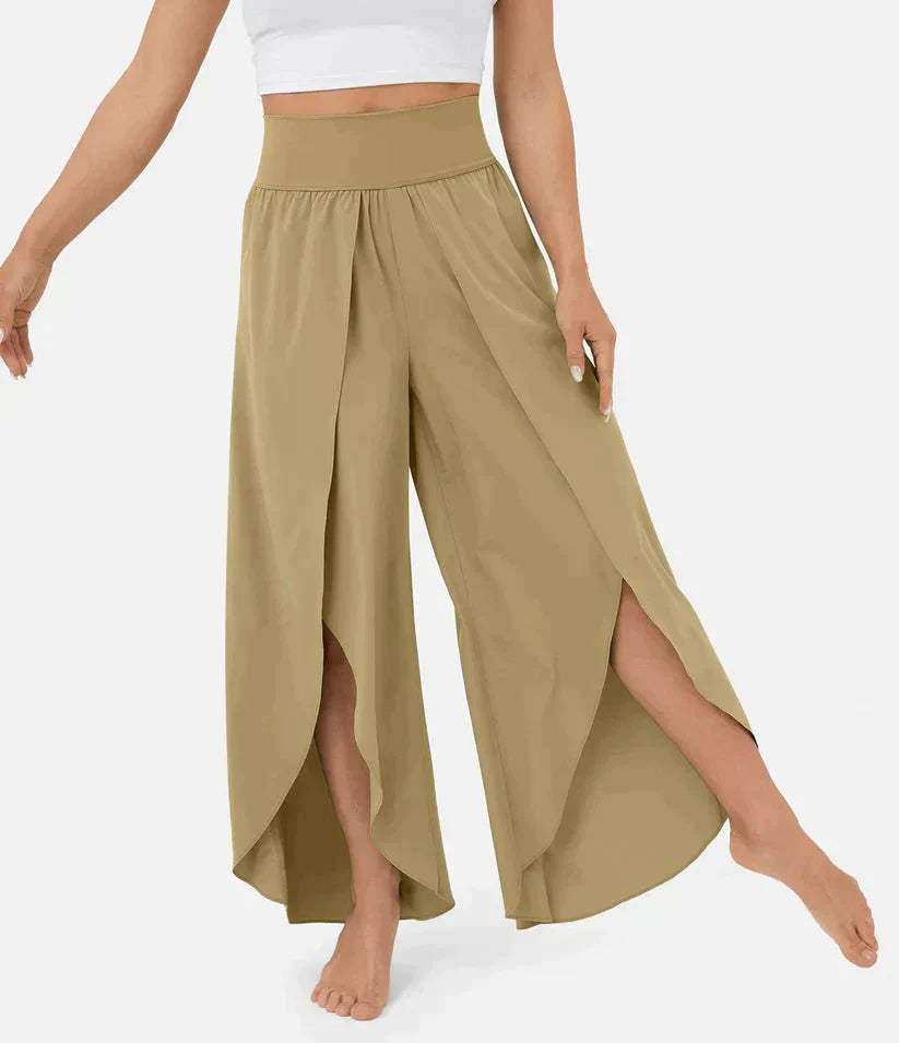Høj Talje Palazzo Bukser til Damer - Komfortable Vidde Bukser til Elegante Sommerlooks 0