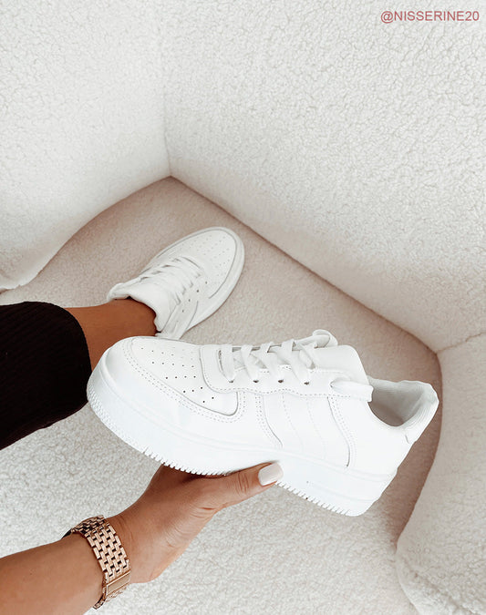Hvide Platform Sneakers til Kvinder med Komfortabelt Design og 45 cm Højde 0