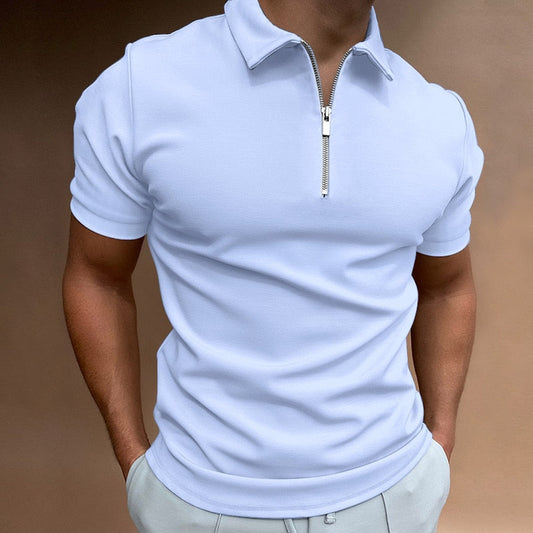 Klassisk Fit Poloshirt med Lynlås til Mænd - Stilfuld og Åndbar 0