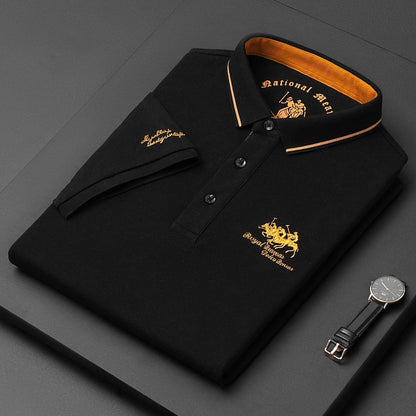 Klassisk Poloshirt til Mænd i Åndbart Materiale med Moderne Pasform - Ideel til Hverdag og Fritid 0