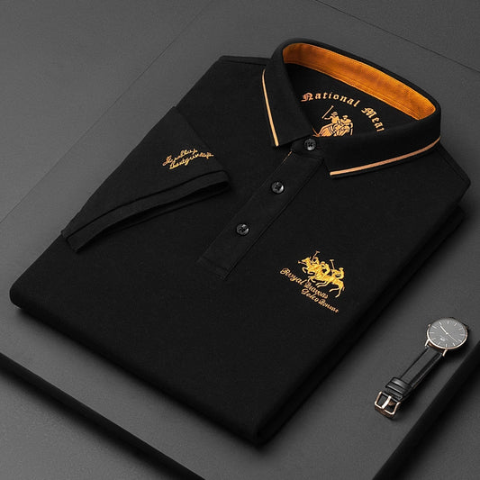 Klassisk Poloshirt til Mænd i Åndbart Materiale med Moderne Pasform - Ideel til Hverdag og Fritid 0