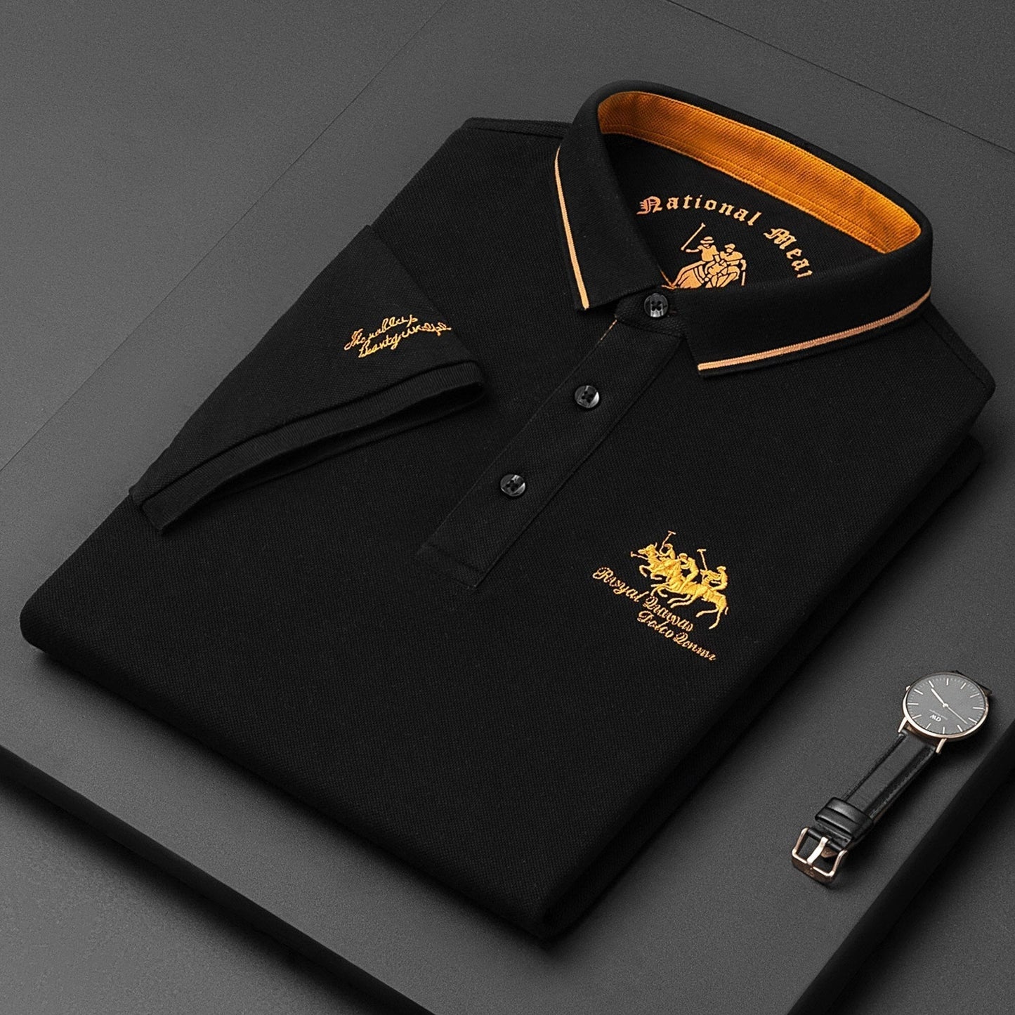 Klassisk Poloshirt til Mænd i Åndbart Materiale med Moderne Pasform - Ideel til Hverdag og Fritid 1