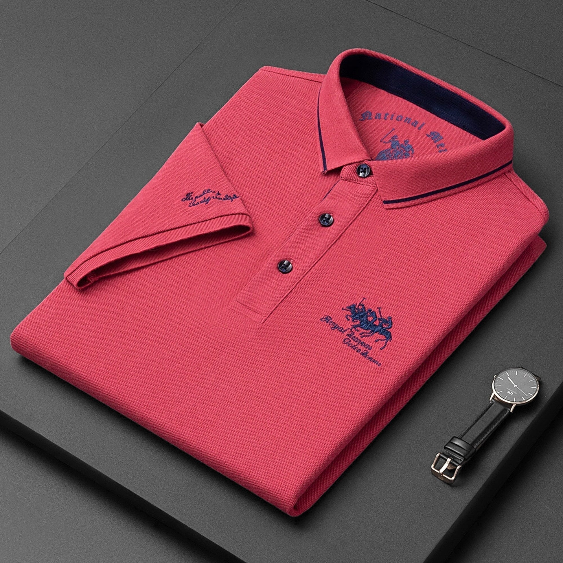 Klassisk Poloshirt til Mænd i Åndbart Materiale med Moderne Pasform - Ideel til Hverdag og Fritid 4