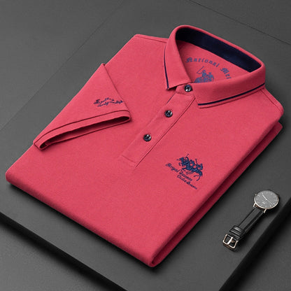 Klassisk Poloshirt til Mænd i Åndbart Materiale med Moderne Pasform - Ideel til Hverdag og Fritid 4