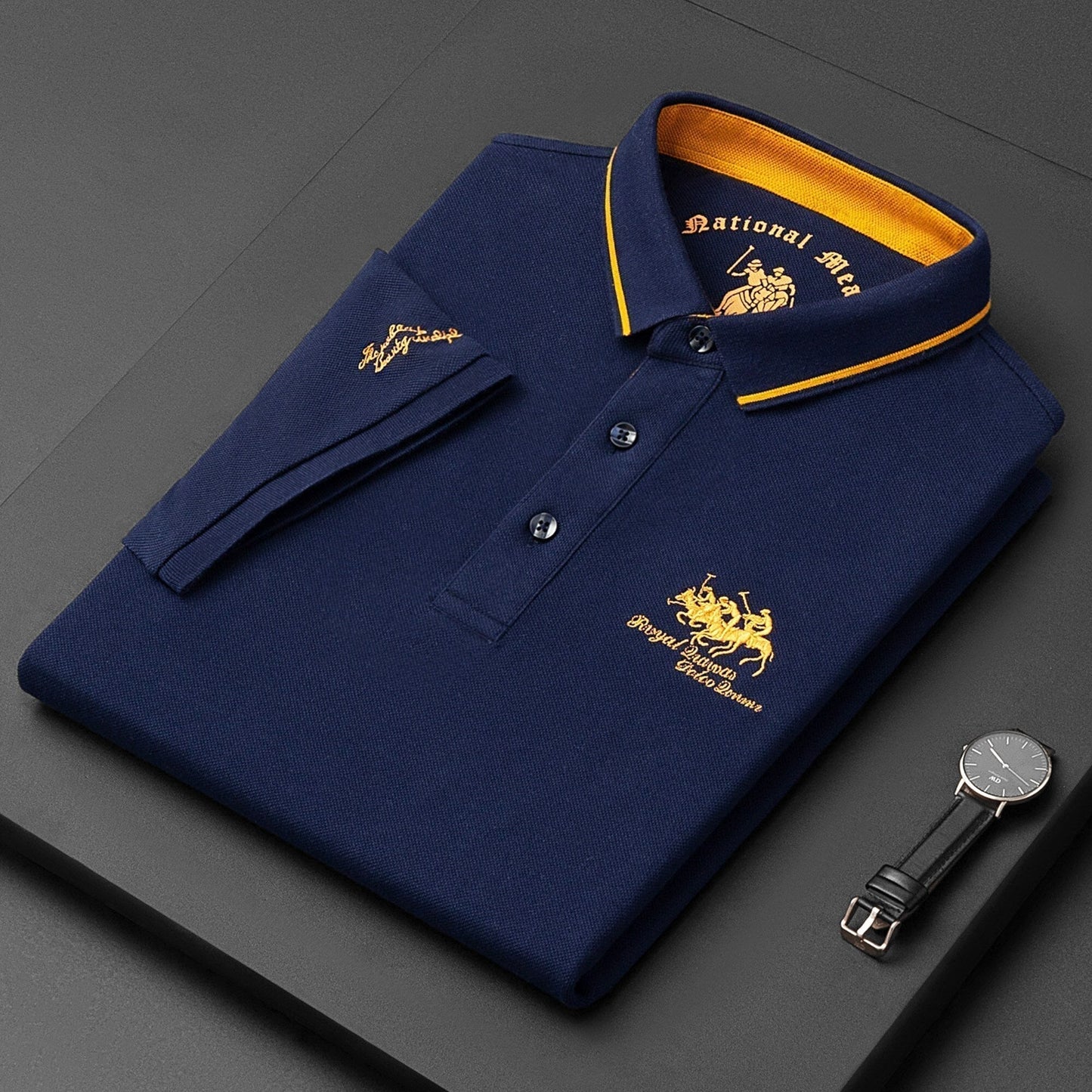 Klassisk Poloshirt til Mænd i Åndbart Materiale med Moderne Pasform - Ideel til Hverdag og Fritid 6