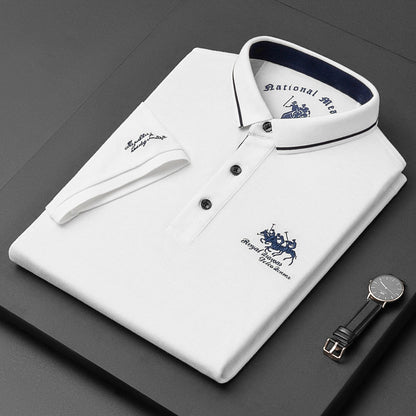 Klassisk Poloshirt til Mænd i Åndbart Materiale med Moderne Pasform - Ideel til Hverdag og Fritid 9