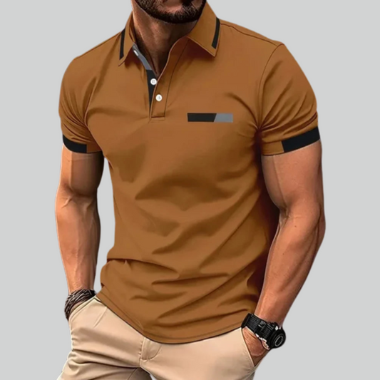 Kortærmet Poloshirt til Mænd med Elegant Reversdesign og Åndbart Materiale 0