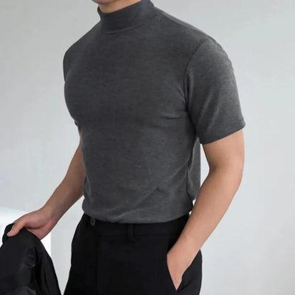 Kvalitets Herre T-Shirt med Høj Krave, Komfortabel Pasform til Mænd, T-Shirts til Enhver Anledning 1