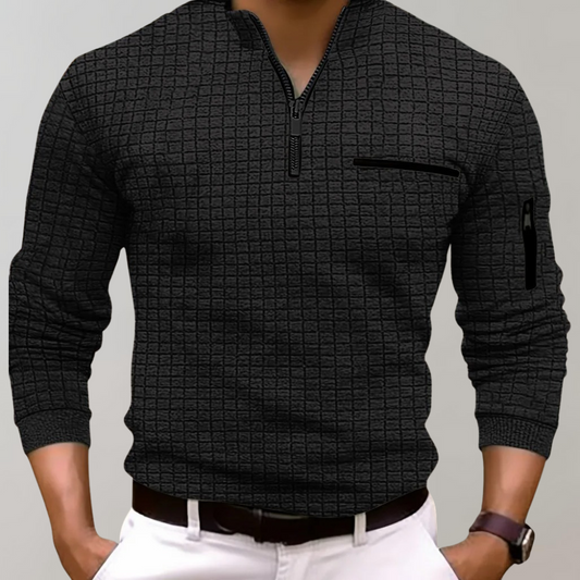 Langærmet Poloshirt til Mænd i 100% Bomuld med Behagelig Pasform og Klassisk Design 0