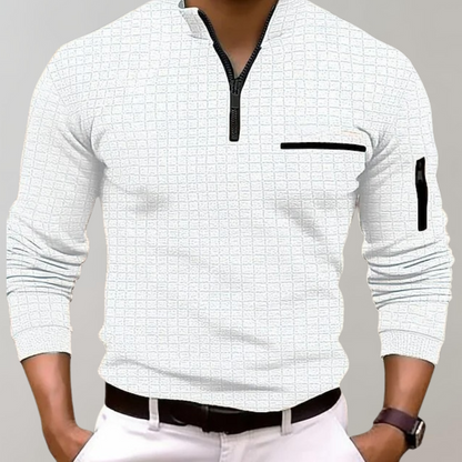Langærmet Poloshirt til Mænd i 100% Bomuld med Behagelig Pasform og Klassisk Design 8