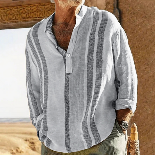 Let Sommerbluse til Mænd med Åndbart Stof og Afslappet Pasform 0
