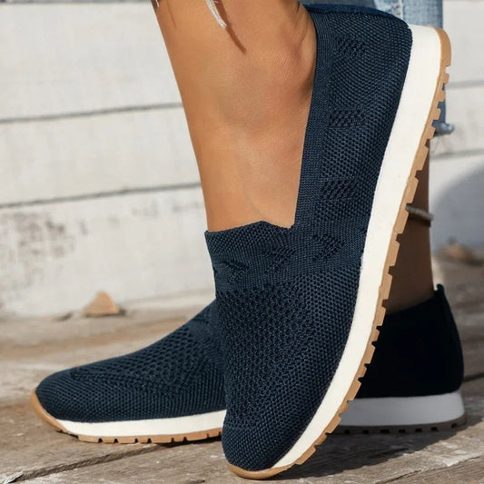 Lette Atmungsaktive Slip-On Sko til Dame med Runder Tæer og Holdbar Såle 0