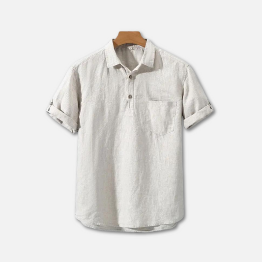 Lettere Leinen Poloshirt til Mænd med Åndbar Komfort og Afslappet Pasform 0