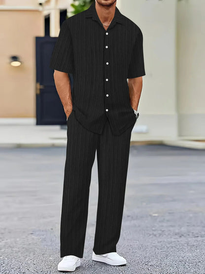 Linnedragt med Vertikale Striber i Let Materiale til Casual og Semi-formelle Anledninger 7