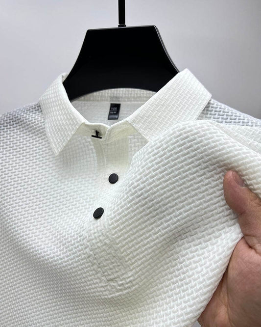Luksus Herre Poloshirt i Åndbart Material med Langærmer for Optimal Komfort 0
