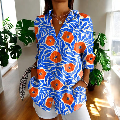 Let og flatterende kvinders bluse – afslappet blomstermønster, åndbart materiale, perfekt til sommer 4