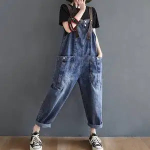 Rummelige og komfortable kvinders harem jeans – trendy seler, denim, til afslappede dage 1