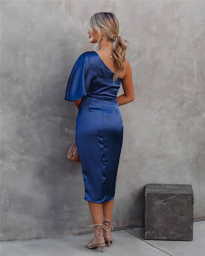 Elegant Asymmetrisk Kjole Til Kvinder Med Én Skulder - Komfortabel Pasform Og Alsidig Styling-6