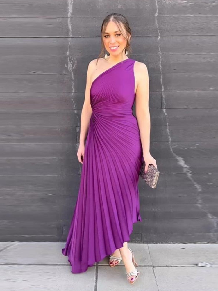 Variant image for Elegant Satin Midi Kjole Til Kvinder, Tidløst Design Til Fester Og Specielle Lejligheder-57