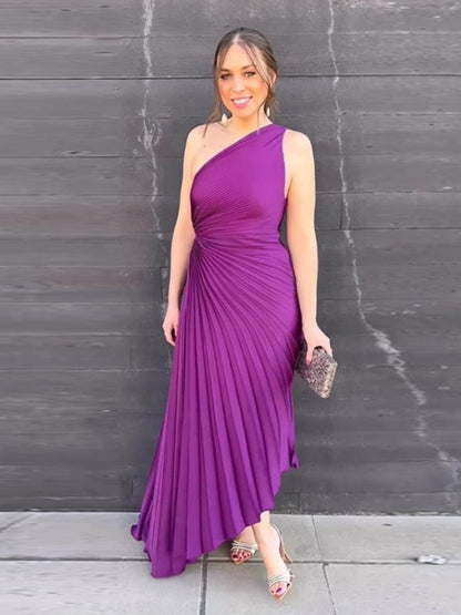 Variant image for Elegant Satin Midi Kjole Til Kvinder, Tidløst Design Til Fester Og Specielle Lejligheder-57