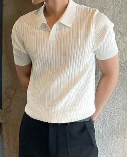 Slim Fit Herre Polohemd i Åndbar Bomuld til Sommer, Komfortabel og Stilfuld til Afslappede Udflugter 1