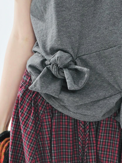 T-Shirt i Ren Bomuld med Unikt 3D-Sløjfedesign til Sommer og Afslappede Anledninger 4