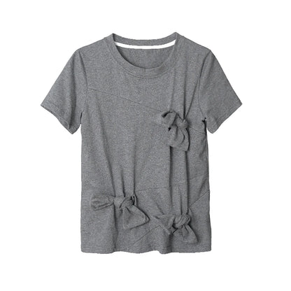 T-Shirt i Ren Bomuld med Unikt 3D-Sløjfedesign til Sommer og Afslappede Anledninger 6