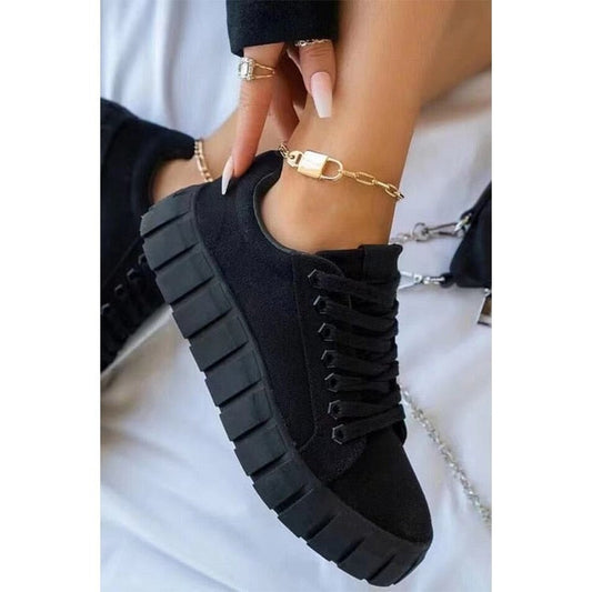 Trendy Hvide Sneakers Dame med Komfortabel Tykk Såle til Enhver Anledning 0