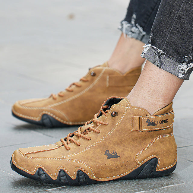 Unisex Læder Barfußschuhe med Atmende Komfort og Rutsjesikker Ydersål til Daglig Brug 2