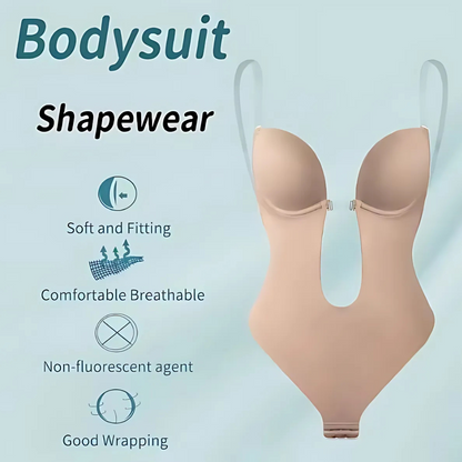 Supportive women’s shapewear bodysuit – low-cut seamless design, for everyday wear 4