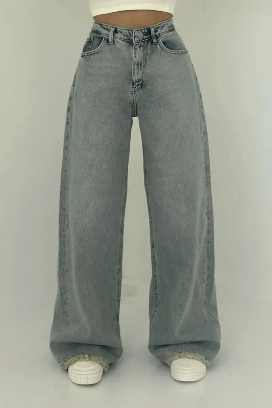 Vintage Højtaljede Jeans til Dame med Løs Pasform for Optimal Komfort 0