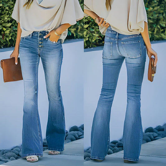 Vintage Jeans med Høj Talje i Blødt Åndbart Denim til Hverdagsbrug 0