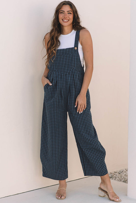 Komfortabel og afslappet kvinders jumpsuit – høj talje, sejlblåt mønster, til hverdag og fest 1