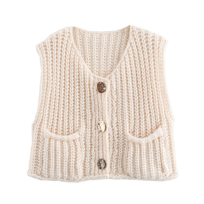 Variant image for Fitted women’s knitted vest – sleeveless, high-quality material, for everyday use-13