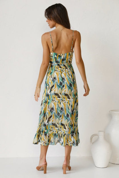 Midi Kjole Til Kvinder, Elegant Print Sommerkjole, Alsidig Stil, S-XL Størrelser-6