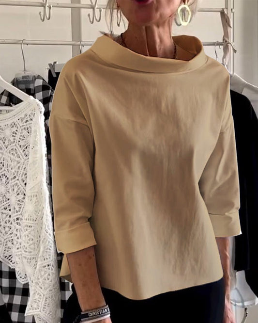 Let og komfortabel kvinders bluse – løs skildpadde sweater, bomuldsblanding, til forår og efterår 1