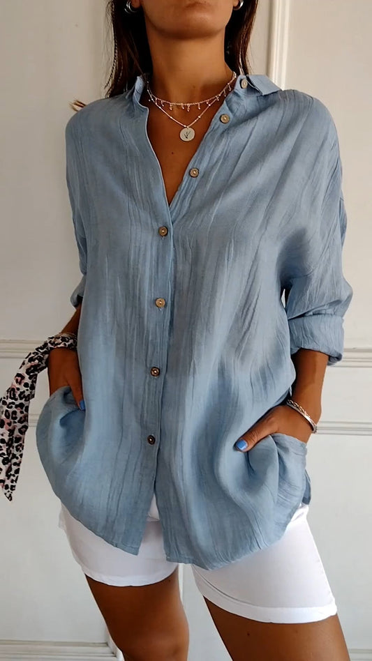 Flatterende dameskjortebluse – elegant snit, premium materiale, til kontor og fritid 1