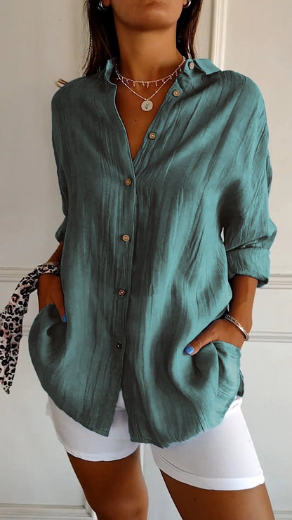 Variant image for Flatterende dameskjortebluse – elegant snit, premium materiale, til kontor og fritid-37