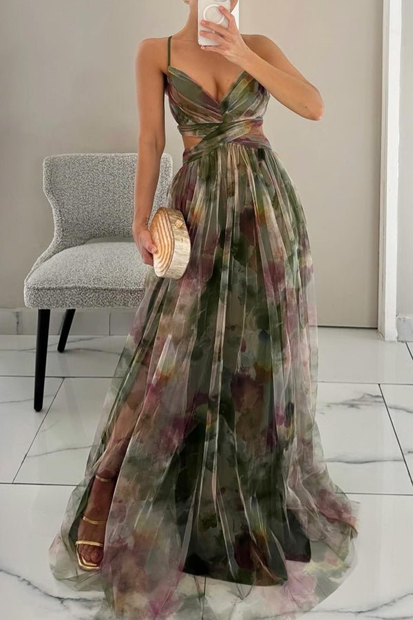 Variant image for Blomster Maxi Kjole Til Kvinder Med Justerbar Ryg, Elegant Sommerkjole-5