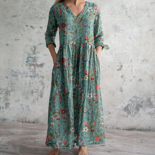 Elegant Blomster Kjole Til Kvinder - Ideel Til Bryllupper Og Formelle Lejligheder-1